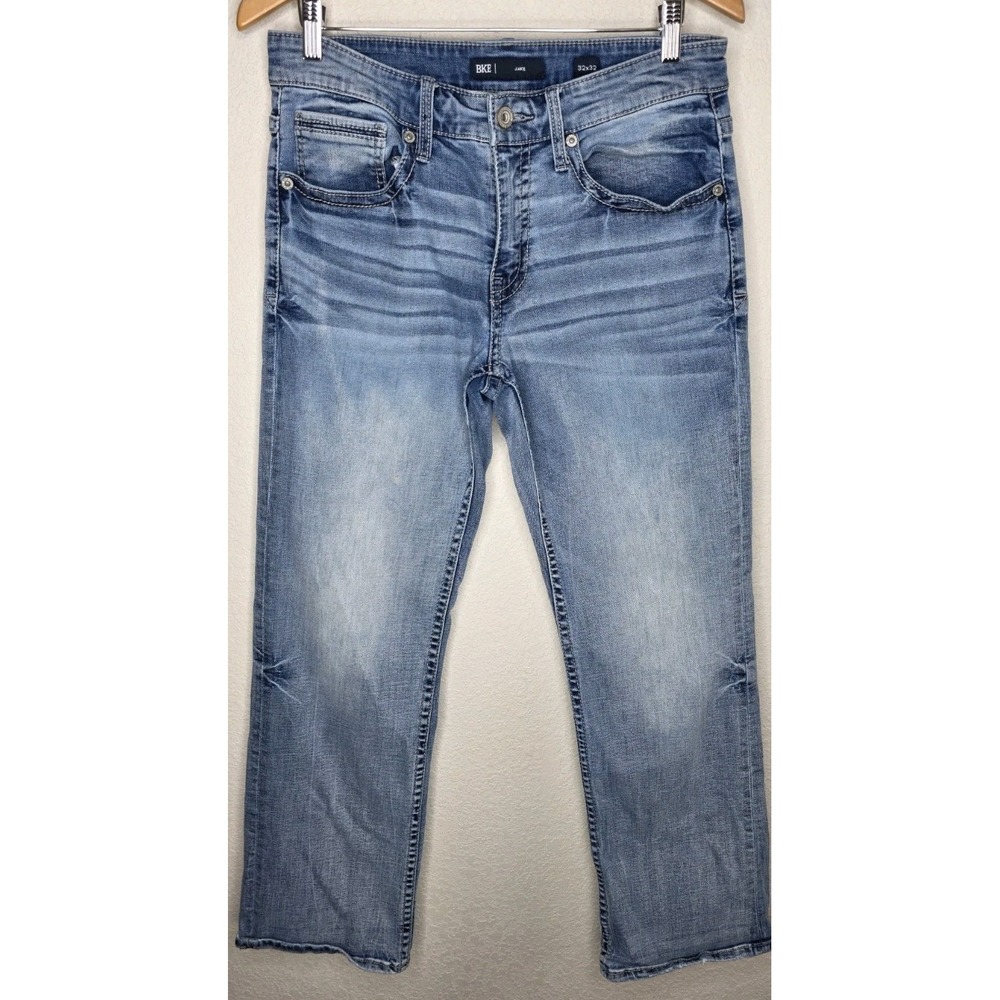 BKE Jake Jeans Men 32x32 Straight Leg Blue Denim Medium Wash Buckle Rodeo
